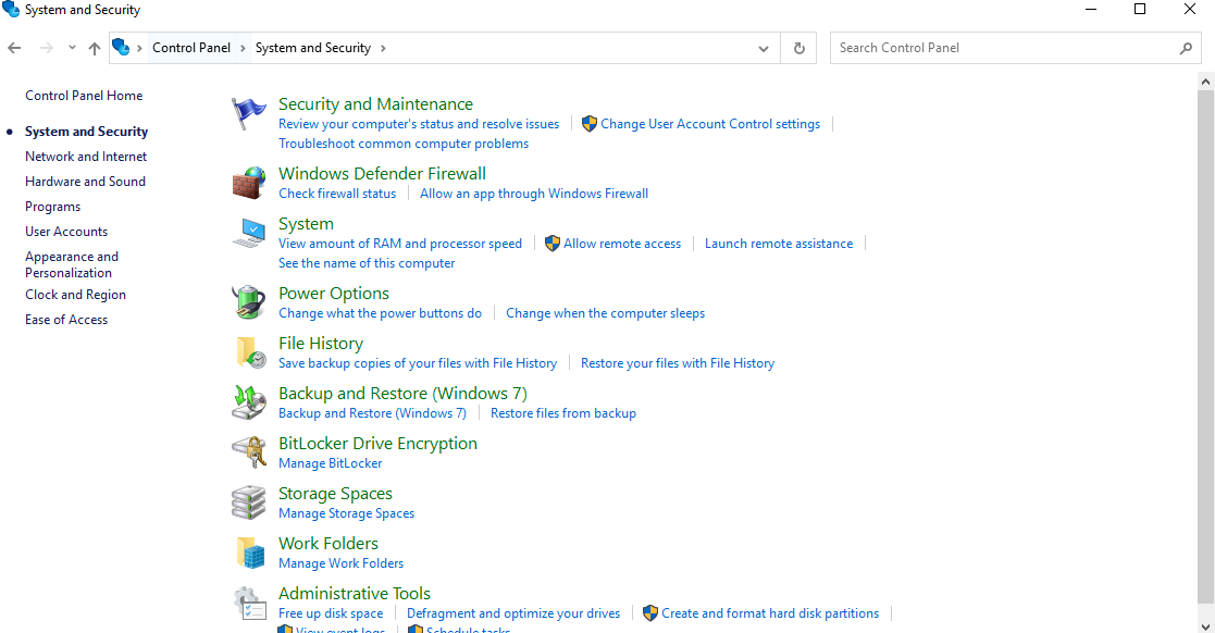 From here click on system. Control panel > system and security > system ...